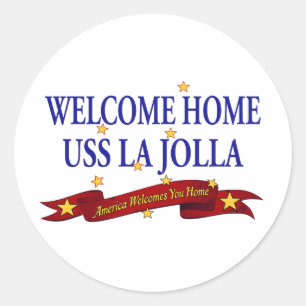 Willkommenes Zuhause USS La Jolla Runder Aufkleber