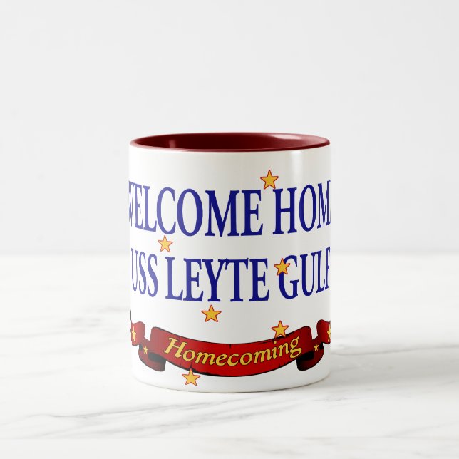 Willkommenes Zuhause USS Leyte Gulf Zweifarbige Tasse (Mittel)