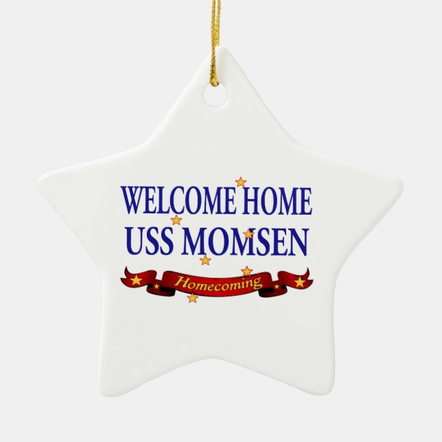 Willkommenes Zuhause USS Momsen Keramik Ornament (Vorne)