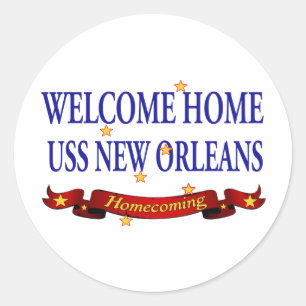 Willkommenes Zuhause USS New Orleans Runder Aufkleber