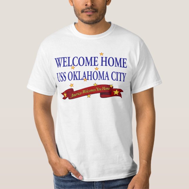 Willkommenes Zuhause USS Oklahoma City T-Shirt (Vorderseite)