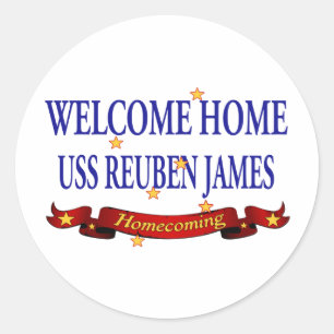 Willkommenes Zuhause USS Reuben James Runder Aufkleber