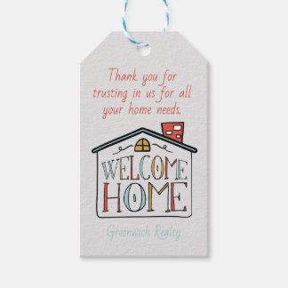 Willkommens-Haus-Immobilien-Kundengeschenk-Tag-Lab Geschenkanhänger