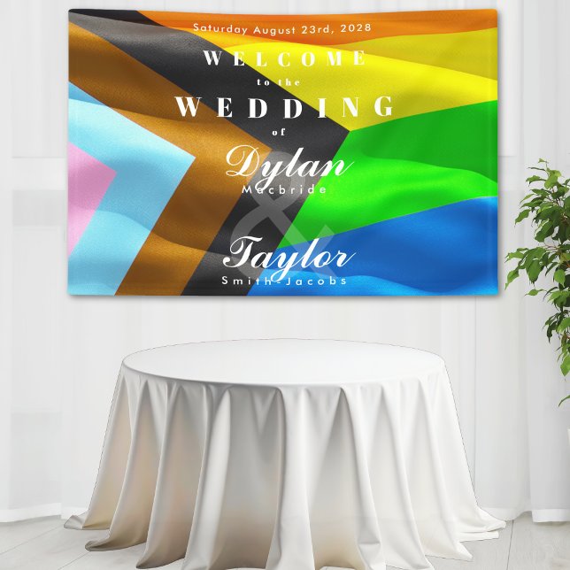 Willkommens-Hochzeit-Pride-Flag-Typografie Banner (Von Creator hochgeladen)