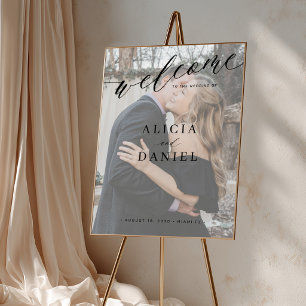Willkommens-Hochzeitsplakat zum Ausdrucken mit Fot Poster
