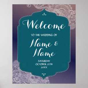 Willkommens-Hochzeitsposter Arabian Nights Henna-P Poster