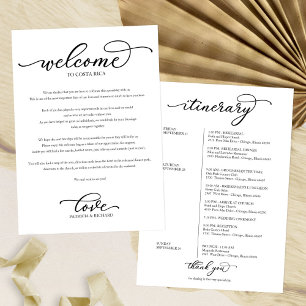 Willkommens-Itinerary für das Hochzeitswochenende Einladung