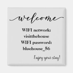 Willkommens Magnet Ferienwohnung WLAN Passwort