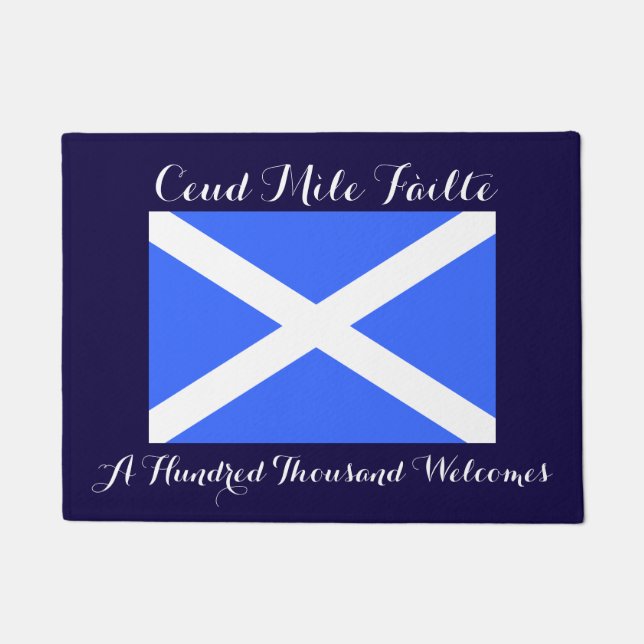 Willkommens-Schottland-Flagge des Gälisch-hundert Fußmatte (Vorderseite)
