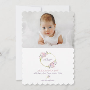 Willkommensbekundung des Fotos Wreath Birth Ankündigung