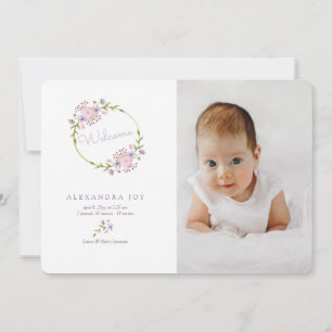 Willkommensbekundung des Fotos Wreath Birth Ankündigung