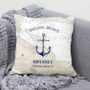 Willkommensgruß für Boote in Obermichigan & Anker Kissen