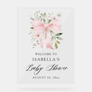 Willkommensgruß für Mädchen-Baby-Party mit rosa Sc Acrylschild