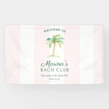 Willkommensgruß Pink Cabana Streifen Palm Beach Ba