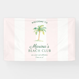 Willkommensgruß Pink Cabana Streifen Palm Beach Cl Banner