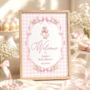 Willkommensgruß zur Babyparty für die kleine Gänsc Poster