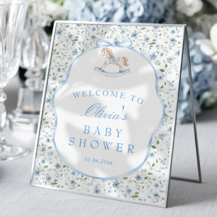 Willkommensgruß zur Babyparty für einen Jungen mit Poster