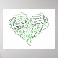 Willkommensherz (viele Sprachen) Poster