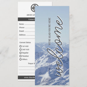 Willkommenskarte für die Kirche Snowy Mountain Einladung