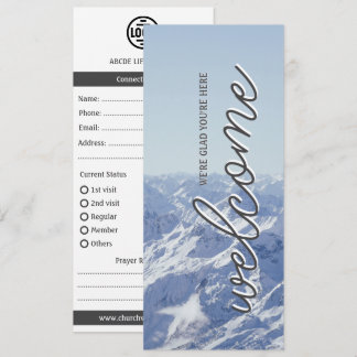 Willkommenskarte für die Kirche Snowy Mountain Einladung