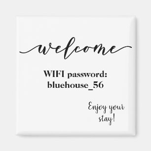 Willkommensmagnet Ferienwohnung WLAN Passwort Magnet