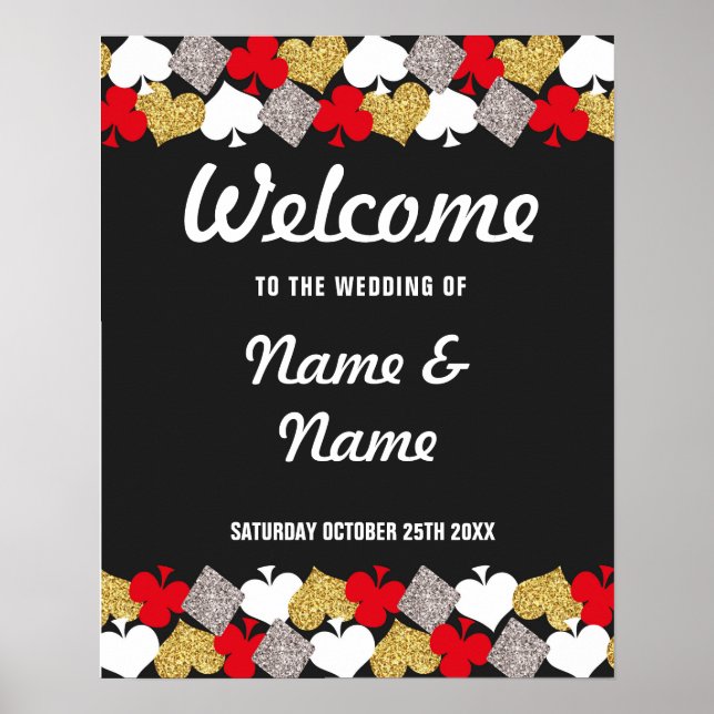 Willkommenspopster Vegas Casino Gold Wedding Poste Poster (Vorne)