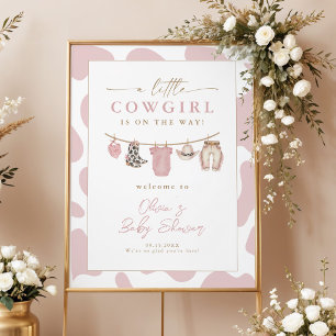 Willkommensposter für Baby Shower Little Cowgirl Poster