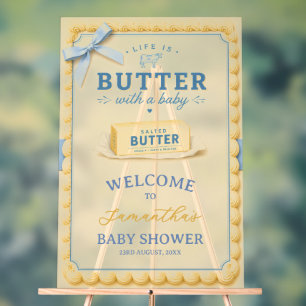 Willkommensschild aus Acryl für Butter-Baby-Shower Acrylschild