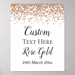 Willkommensschild aus Roségold – Braut   Babyparty Poster