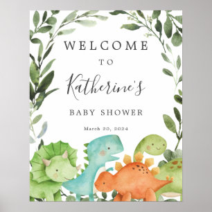 Willkommensschild Dinosaurier-Baby-Party Poster