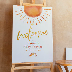 Willkommensschild für Baby-Party "Sonnenstrahl Reg Poster