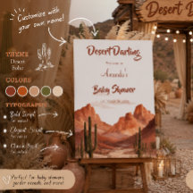 Willkommensschild für Baby Shower "Desert Darling
