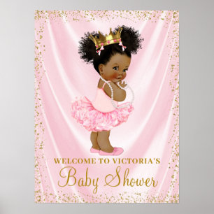 Willkommensschild für Baby Shower einer afroamerik Poster
