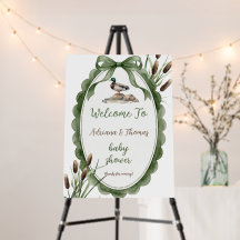 Willkommensschild für Baby Shower Green Duck