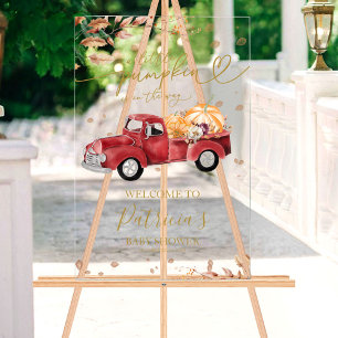 Willkommensschild für Baby Shower im Herbst mit Kü Acrylschild
