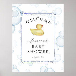 Willkommensschild für Baby Shower mit Gummientchen Poster