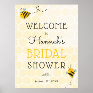 Willkommensschild für Bienen-Hochzeitsdusche Poster