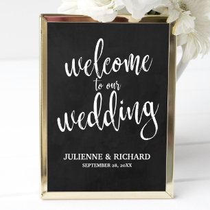 Willkommensschild für die Hochzeit - Kreidetafel - Einladung