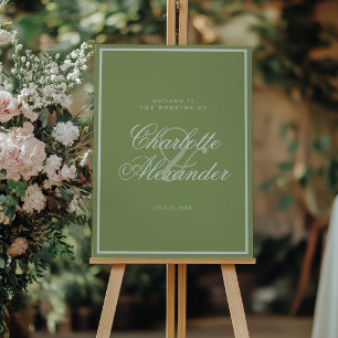 Willkommensschild für Hochzeit auf Moss Green Esta Poster