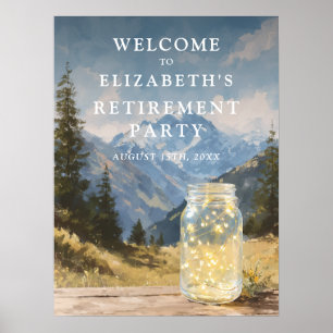 Willkommensschild für Ruhestandsfeier mit Mountain Poster