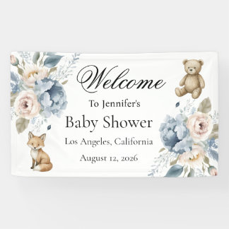 Willkommensschild für Wald-Babyparty Banner
