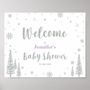 Willkommensschild für Winter-Baby-Party, Mädchen, Poster