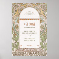Willkommensschild Hochzeit Vintage Art Nouveau von