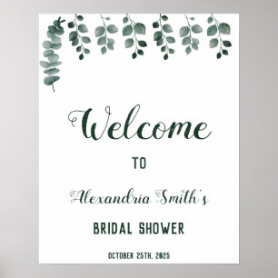 Willkommensschild Hochzeitsshower mit Eukalyptus-G Poster