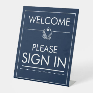 Willkommensschild in Immobilien-Schild, Immobilien Sockelschild