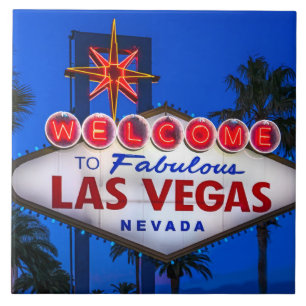 Willkommensschild in Las Vegas Fliese