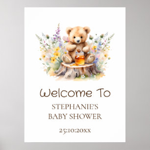 Willkommensschild Kleiner Honig auf dem Weg Babypa Poster