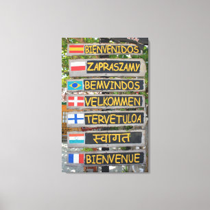 Willkommensschild Leinwanddruck