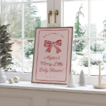 Willkommensschild 'Merry Little Baby Shower' mit S