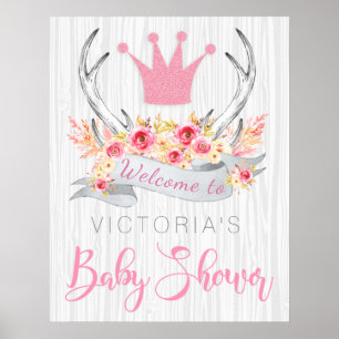 Willkommensschild Poster Prinzessin Baby Shower